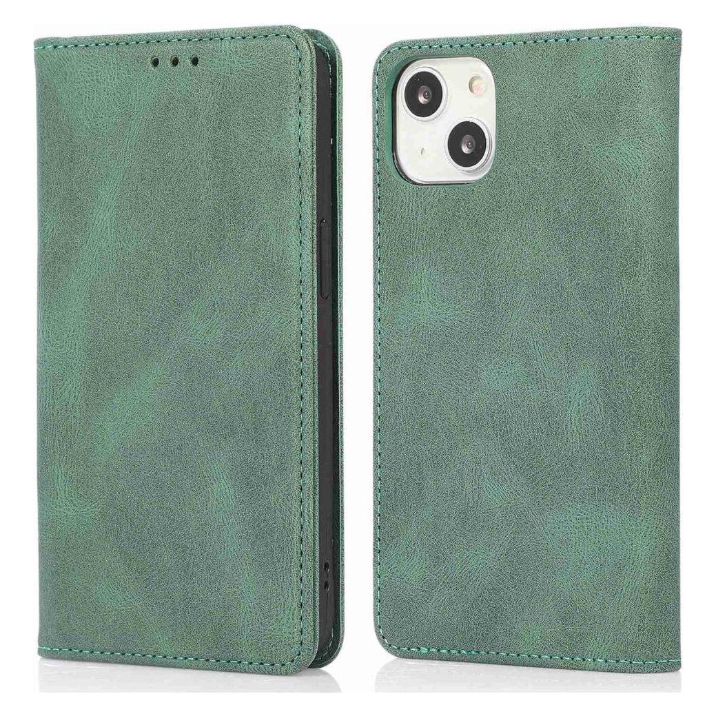 Cover-Discount iPhone 15 Plus - Vintage Flip Case Hülle grün (Apple iPhone 15 Plus) (660155752C)
