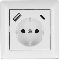 Delock, Steckdose, Einbausteckdose mit 2 USB Ladeports 3,4 A, 1 x USB Typ-A