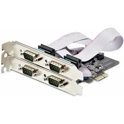 StarTech com PS74ADF-SERIAL-CARD, PCIe, Seriell, RS-232/422/485, Schwarz, Aktivität, ASIX - AX99100, Kontrollerkarte