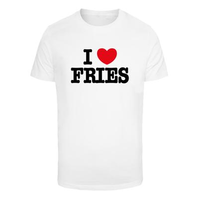 T-Shirt MISTERTEE "MisterTee Love Fries Tee", Herren, Gr. M, weiß, 100% Baumwolle, bedruckt, normal, Rundhals, Shirts T-Shirt