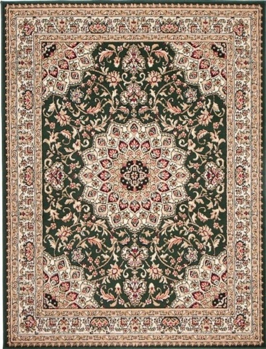 Traditioneel Oosters Medaillon Vloerkleed Groen Polypropyleen B/D: 80 x 150 cm