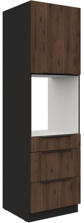 Küchenhochschrank 60 SILVIA 47 schwarz / okapi eiche