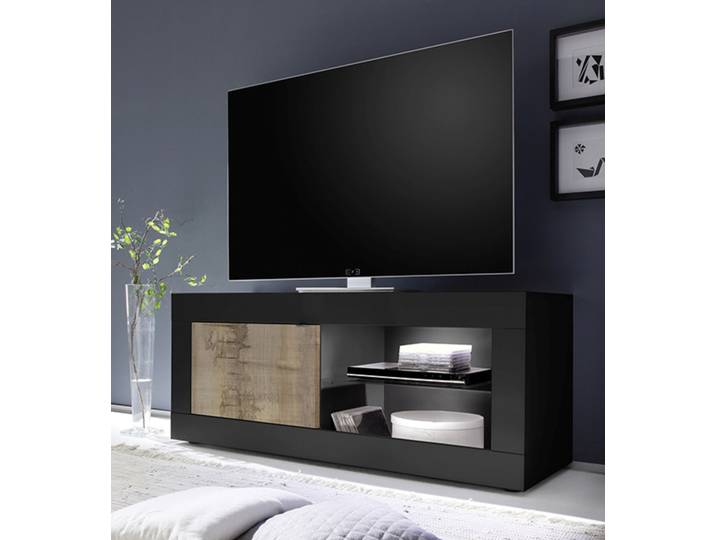 Meuble tv Costa noir/poirier - Basika