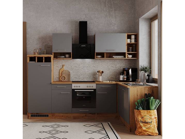 Cuisine équipée d’angle Hilde III 280cm Marron
