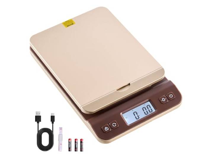 VEVOR Balance Postale Numérique 40 kg Pèse-colis de Haute Précision 2 g avec Fonction de Maintien Tare Arrêt Automatique Étalonnage Support Rabattable Balance Expédition Portable pour Lettres Colis