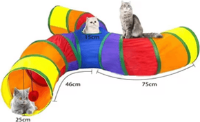 Inspire Picks Rainbow Hide Collapsible Cat Tunnel Toy For Indoor Cats c1