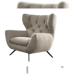 KAWOLA Sessel CHARME Hochlehnsessel Cord steingrau