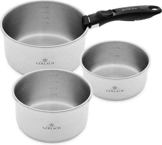 Famanu 4-delige roestvrijstalen intelligente pannenset