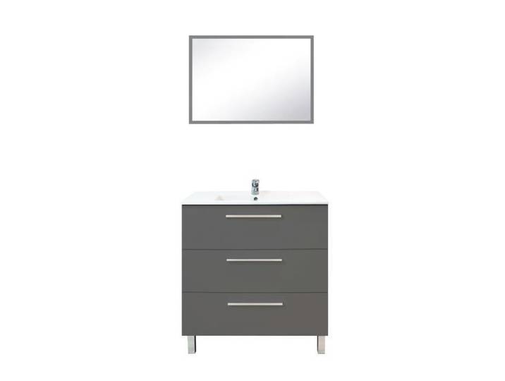 ONDEE - Meuble à poser PALLAS - 80cm - Gris - Mélaminé - Livré en kit