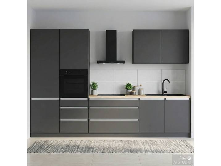 Küchenzeile Karpaty 330 cm 330 x 226 x 59cm Grau/Anthrazit