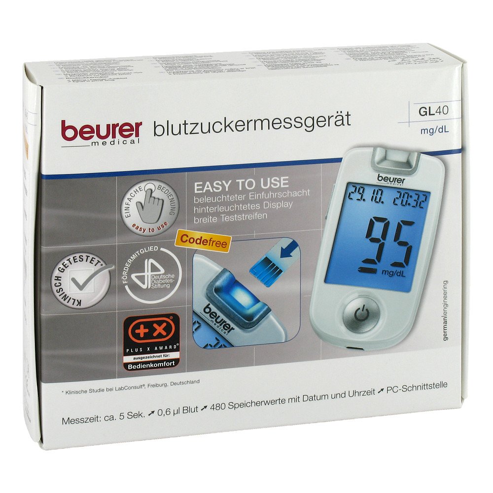 BEURER GmbH Beurer Gl40 mg/dl Blutzuckermessgerät codefree 07270257
