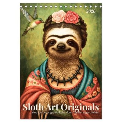 Sloth Art Originals... eine faultierlangsame Reise durch die Kunstgeschichte (Tischkalender 2027 DIN A5 hoch), CALVENDO Monatskalender