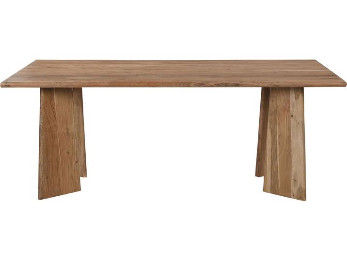 SIT Esstisch Jakarta aus Akazie 200x100 cm mit asymmetrischem Holzgestell, 3 cm starke Akazienplatte mit abgerundeten Kanten