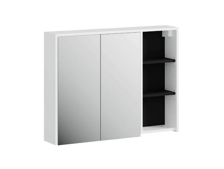 Spiegelschrank Badezimmer VODA 100 x 18 x 75 cm weiss/schwarz