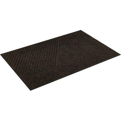 Teppich "Stripes", braun (schwarz, braun), B:60cm H:8mm L:90cm, Polyester, WASH+DRY BY KLEEN-TEX, Teppiche, Teppich, dezentes Streifen Design, In- und Outdoor geeignet, waschbar