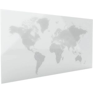 Magnetoplan Glas-Magnettafel 13525012, mit Weltkarte, glänzend, brilliant-weiß, mit Metallrückwand, 100 x 50 cm