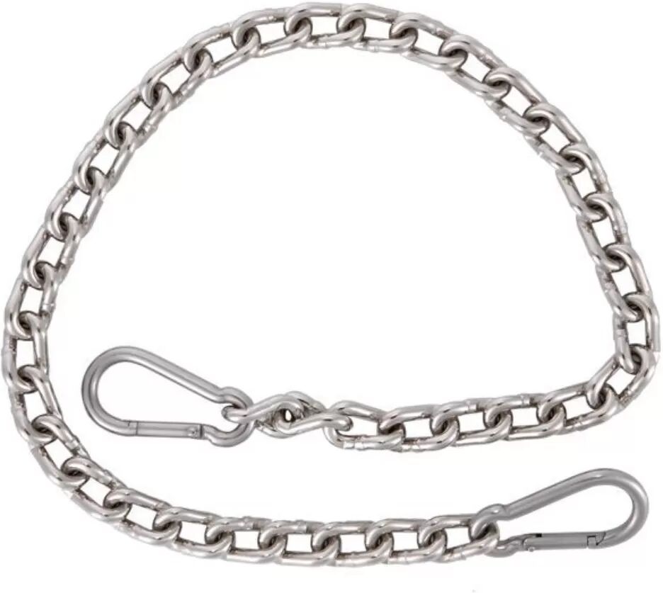 INF Schaukel-Verlängerungskette (66cm Kette + 2 Karabiner) — Edelstahl & Eisen, 300kg Tragfähigkeit, Silber