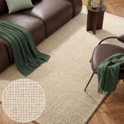 Wollteppich HANSE HOME "Eloise", hellbraun, B:120cm H:17mm L:170cm, Wolle, Teppiche, Wolle, Naturteppich, Handgemacht, Wohnzimmer, Schlafzimmer, Hygge