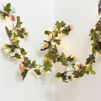 elegante Hochzeitsempfangsparty Valentinstags-Lichterkette mit Rosenblüten, 2,2m, 20LEDs, Lichterkette, Dekoration für Hochzeit, Veranstaltung, Party, Girlande, Feiertag, Terrasse,