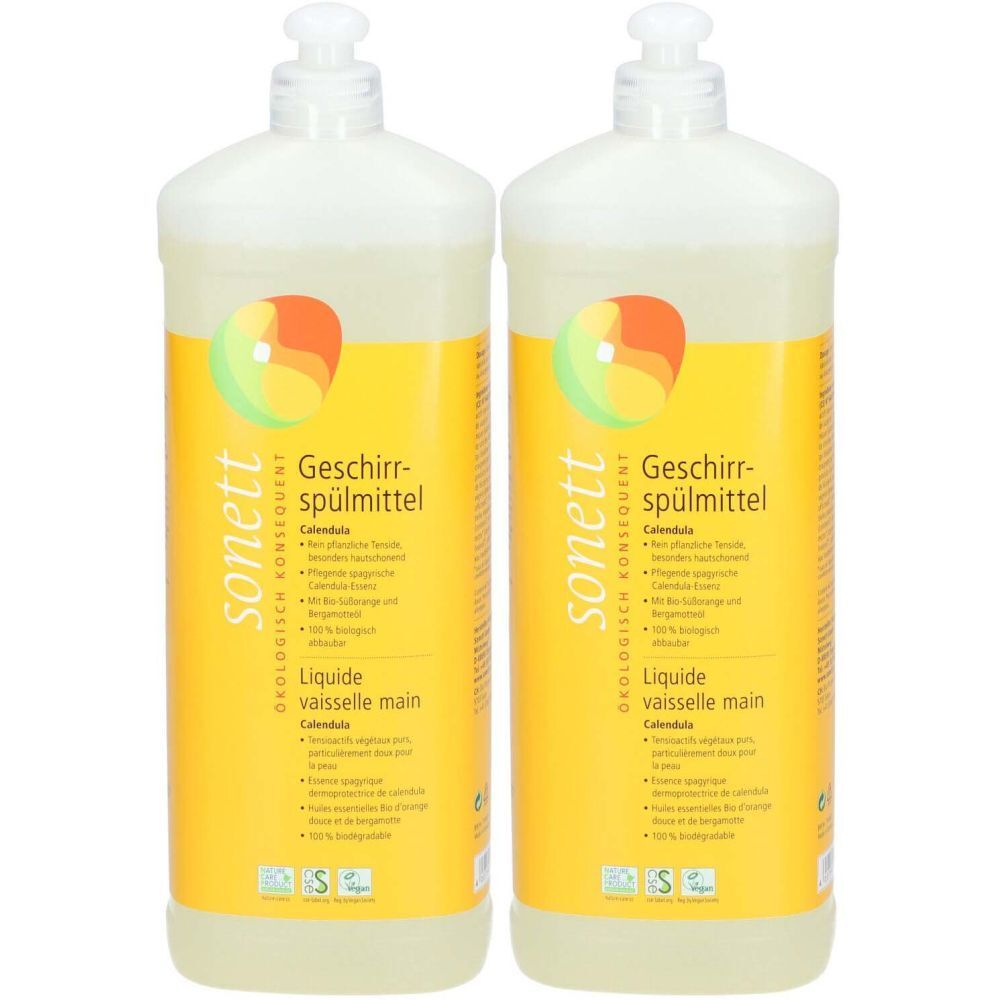 Sonett Geschirrspülmittel Calendula Nachfüll 1 lt x2 2x1 l Reinigungsmittel