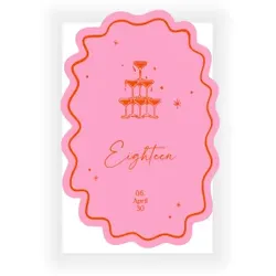 Einladungskarte Geburtstag: Cheers! in Pink