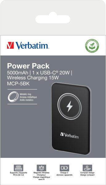 Verbatim Charge ‘n’ Go Powerbank 5000mah, Sort