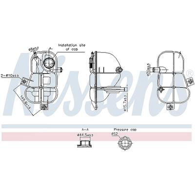 Nissens Ausgleichsbehälter, Kühlmittel [Hersteller-Nr. 996253] für Fiat