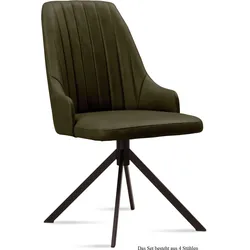 ESSZIMMERSTUHL (4er-Set) Dunya 52x91x60 Schwarz/Khaki