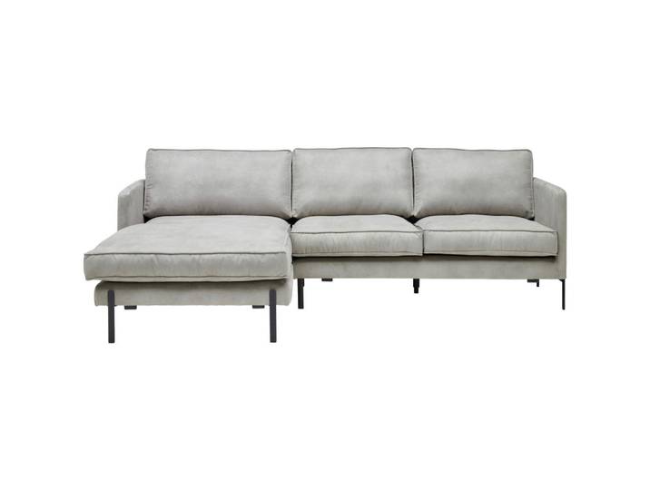 Livetastic Ecksofa, Hellgrau, Metall, Ottomane links, L-Form, 232x154 cm, Rücken echt, Armteil links, Wohnzimmer, Sofas & Couches, Wohnlandschaften, Ecksofas