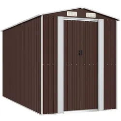 Helloshop26 - Gartenhaus Geräteschuppen Geräteschuppen robust dunkel 192 x 357 x 223 cm verzinkter Stahl braun 02_0022319