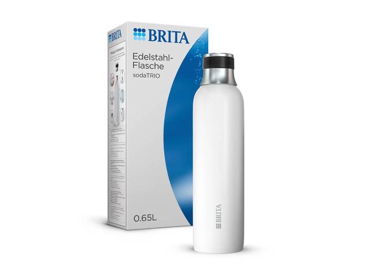 Brita sodaTRIO Edelstahlflasche 0.65L Weiss