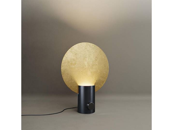 s.luce Tischlampe Cloud Blattgold Ø 30cm, Goldfarben, Metall, Rund, Gu10, 30x44x44 cm, Lampen & Leuchten, Innenbeleuchtung, Tischlampen