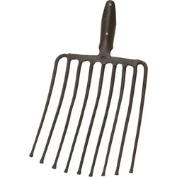 Steingabel 9 Zinken schwarz Federdülle - schwarz