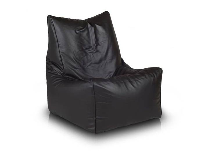 Pouf Solid siège souple en similicuir pouf rembourré ergonomique double fermeture anti-perte facile à nettoyer Noir E14 M