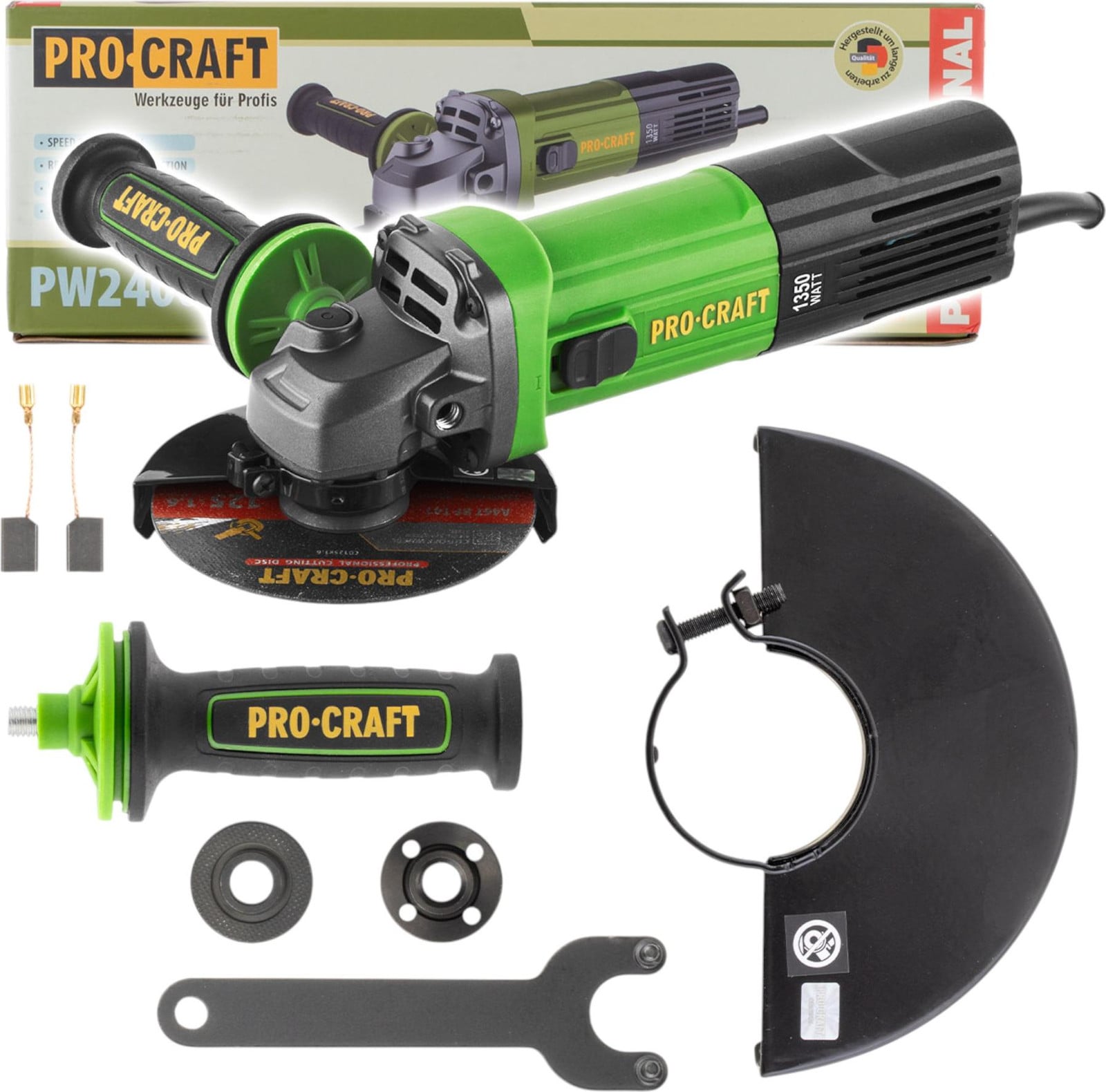 Procraft PW2400ES haakse slijper 1350 watt 125 mm