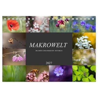 Makrowelt - Blumen und Insekten im Fokus (Tischkalender 2027 DIN A5 quer), CALVENDO Monatskalender