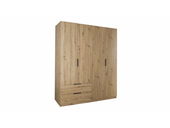 Kleiderschrank mit Schubladen 4-türig Eiche 162 cm - ESPRESSO