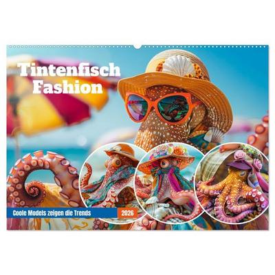 Tintenfisch Fashion. Coole Models zeigen die Trends (Wandkalender 2026 DIN A2 quer), CALVENDO Monatskalender