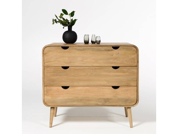 Commode en manguier teinté 3 tiroirs Hanko