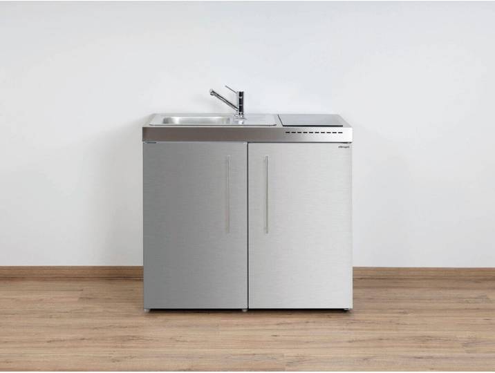Stengel Küchenzeile MP 100 Edelstahl, Miniküche Premiumline, 100 cm, Edelstahl