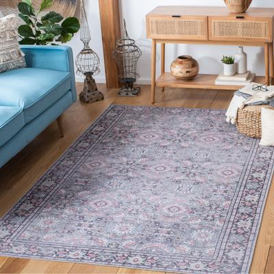 SAFAVIEH Serapi Machine Washable Arty Medallion Distressed Rug