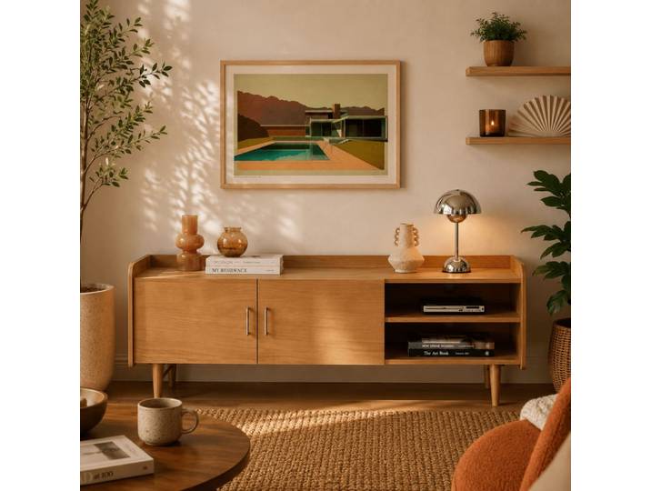 Meuble tv placage chêne 57cm