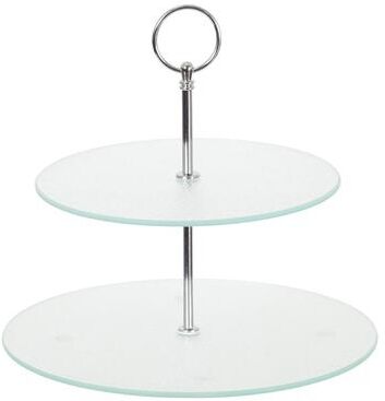 Creative Labs Home Textured Tempered Glass 2-tier Serving Stand