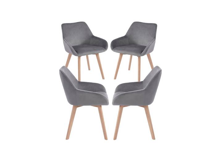 4er Set Venly Samt Stühle - Gris