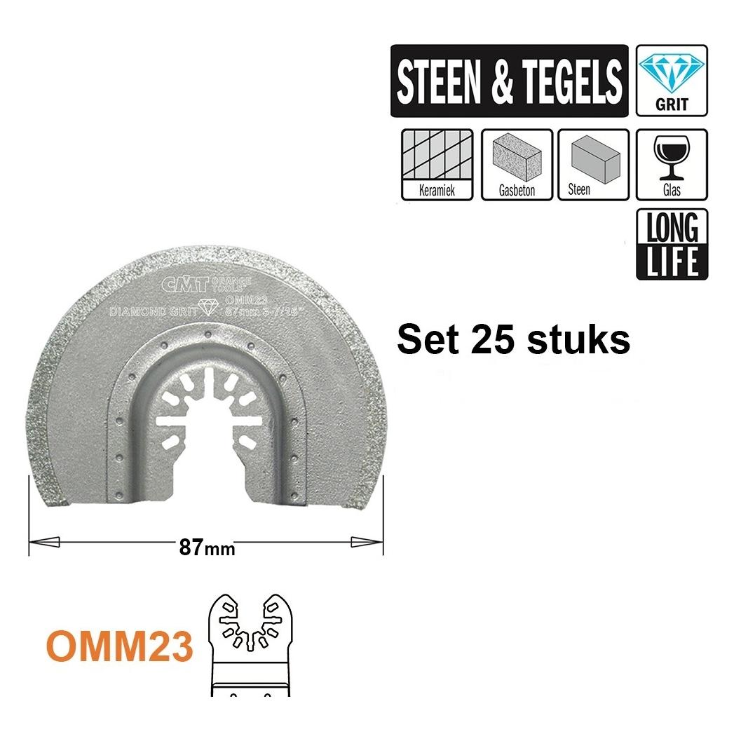CMT OMM23-x25 Rund Diamantkorn Multitool Sägeblatt 87 mm 25 Stück (OMM23-X25)