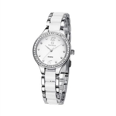 Neue Seno Tatsuno Marke Muttertagsgeschenk für Damen-Uhren dekorative Keramik-fliesenfestes Stahlband und Zifferblatt Quarz-Uhren modische und elegante Armbanduhren