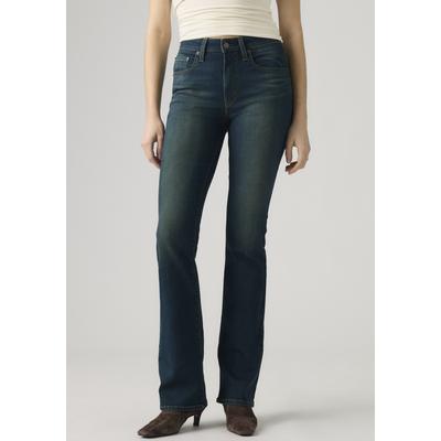 Bootcut-Jeans LEVI'S "725 HIGH RISE BOOTCUT", Damen, Gr. 26, Länge 32, blau (tint time), Denim/Jeans, Obermaterial: 80% Baumwolle, 19% Polyester, 1% Elasthan, bootcut fit lang, Jeans