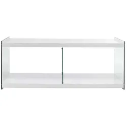 TV Bank aus MDF in Weiß Glas