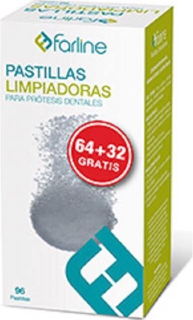 Farline Pastillas Limpiadoras Prótesis Dental 96uds
