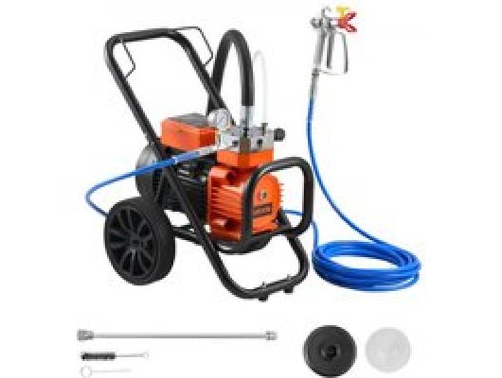 VEVOR Membran-Airless-Farbspritzgerät 2000 W, Rollbares Farbspritzgerät mit 22,75 MPa Hochdruck, 10 m Hochdruckschlauch, Reinigungsnadel und Bürste, für DIY-Sprüharbeiten im Innen- und Außenbereich